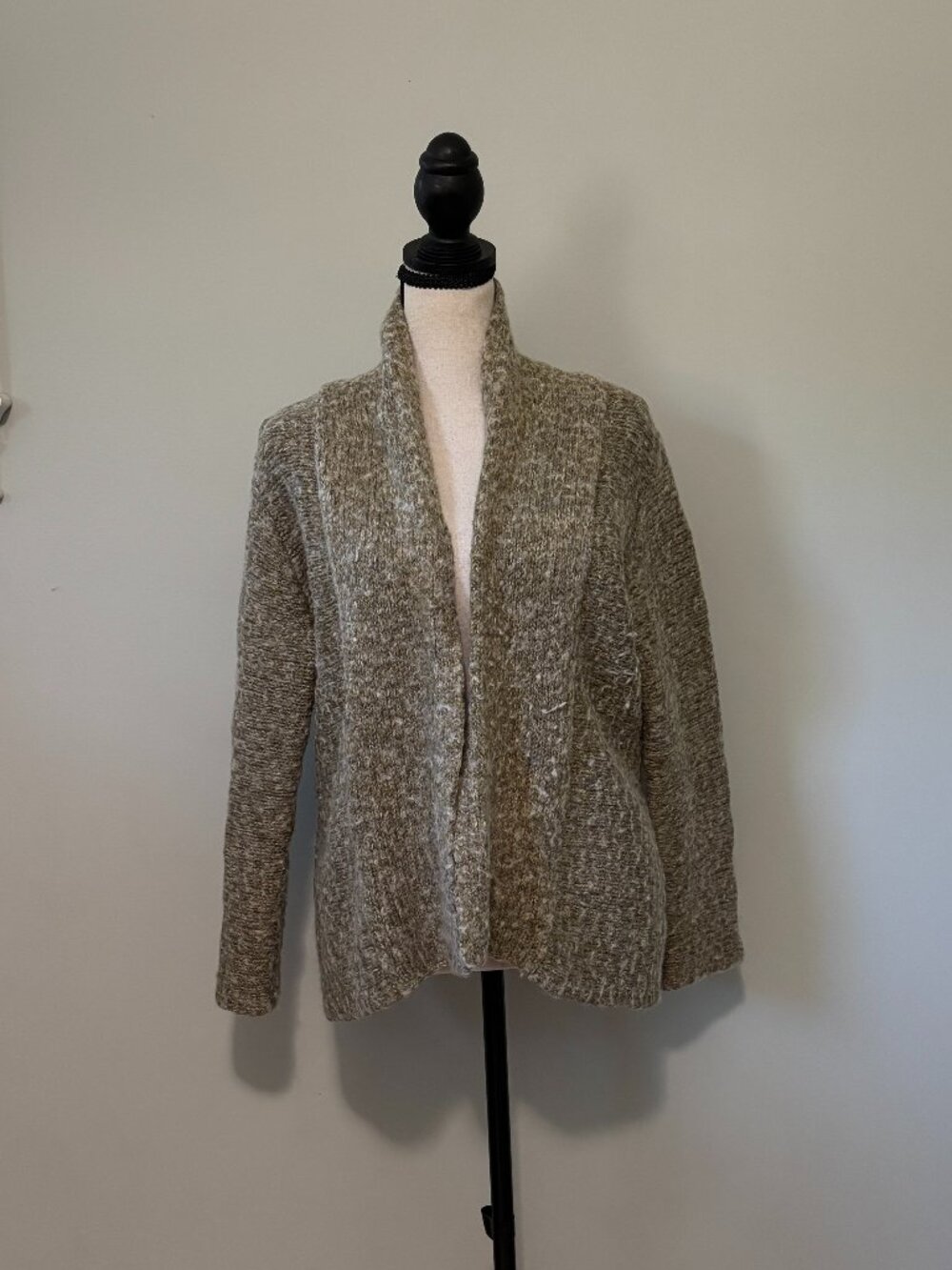 Vintage PBJ Sport Marled Tweed Open Front Cardigan Size  L Like New